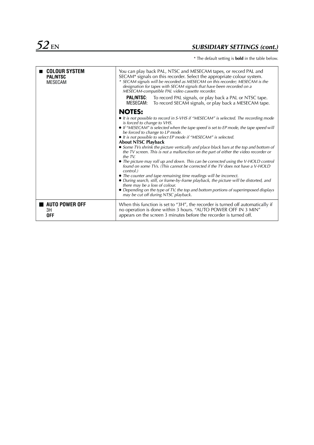 JVC HR-S7960E specifications 52 EN, Colour System 