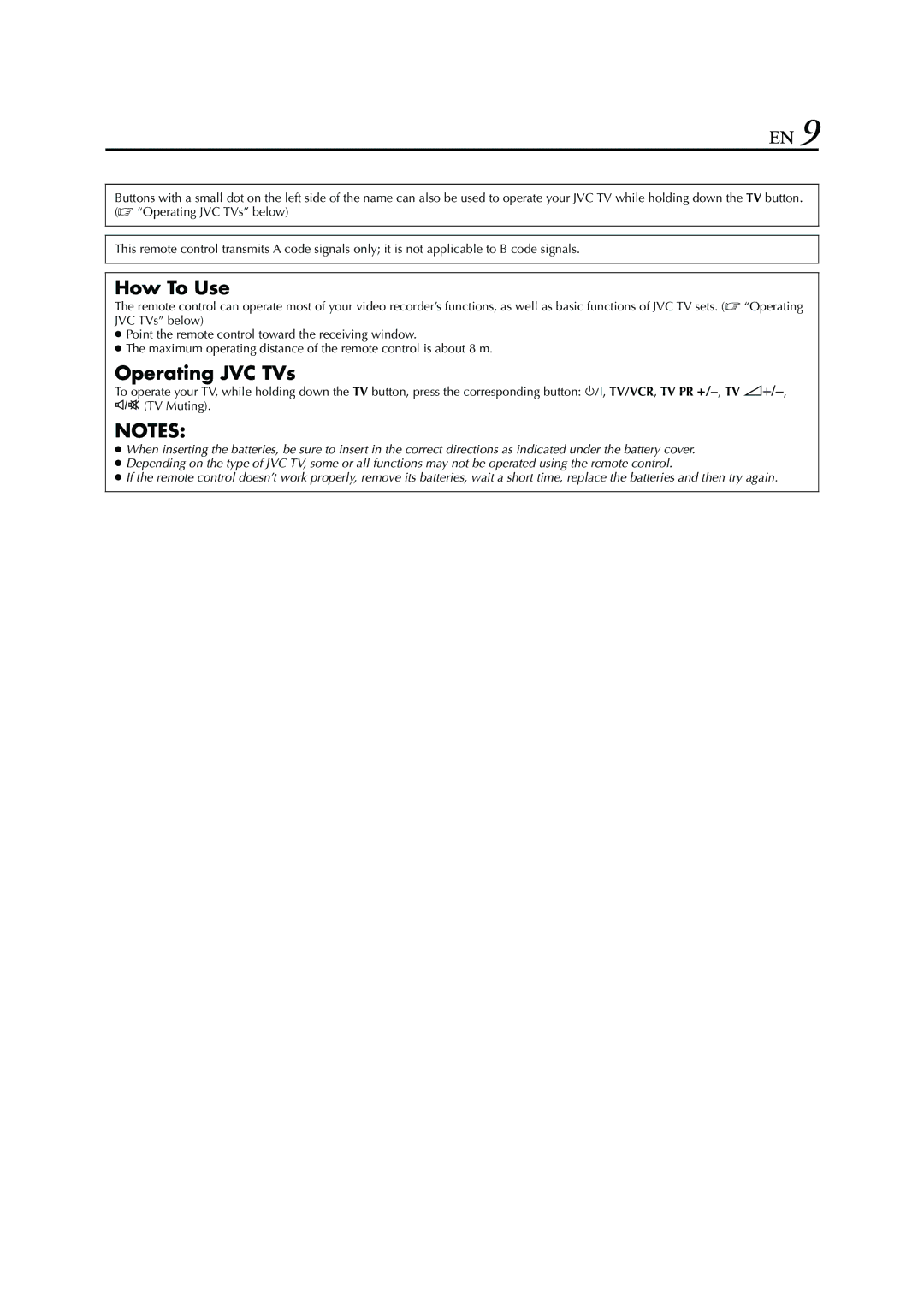 JVC HR-S7960E specifications How To Use, Operating JVC TVs 