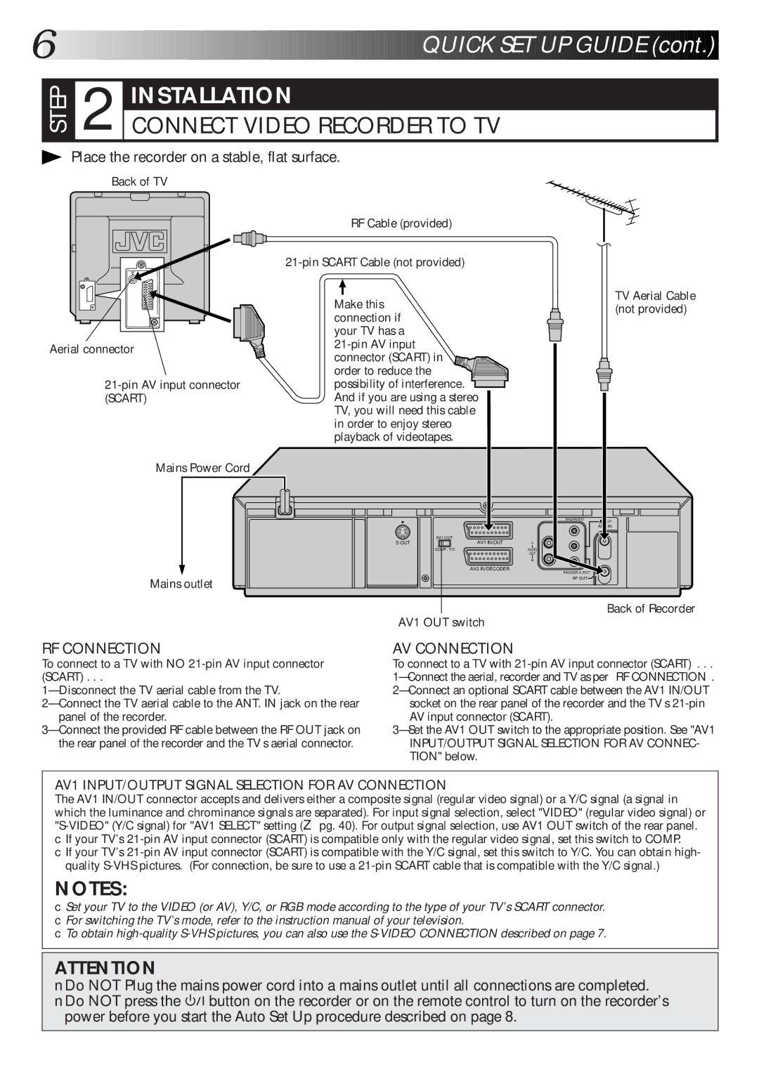 JVC HR-S8600EK setup guide Back of TV, Back of Recorder 