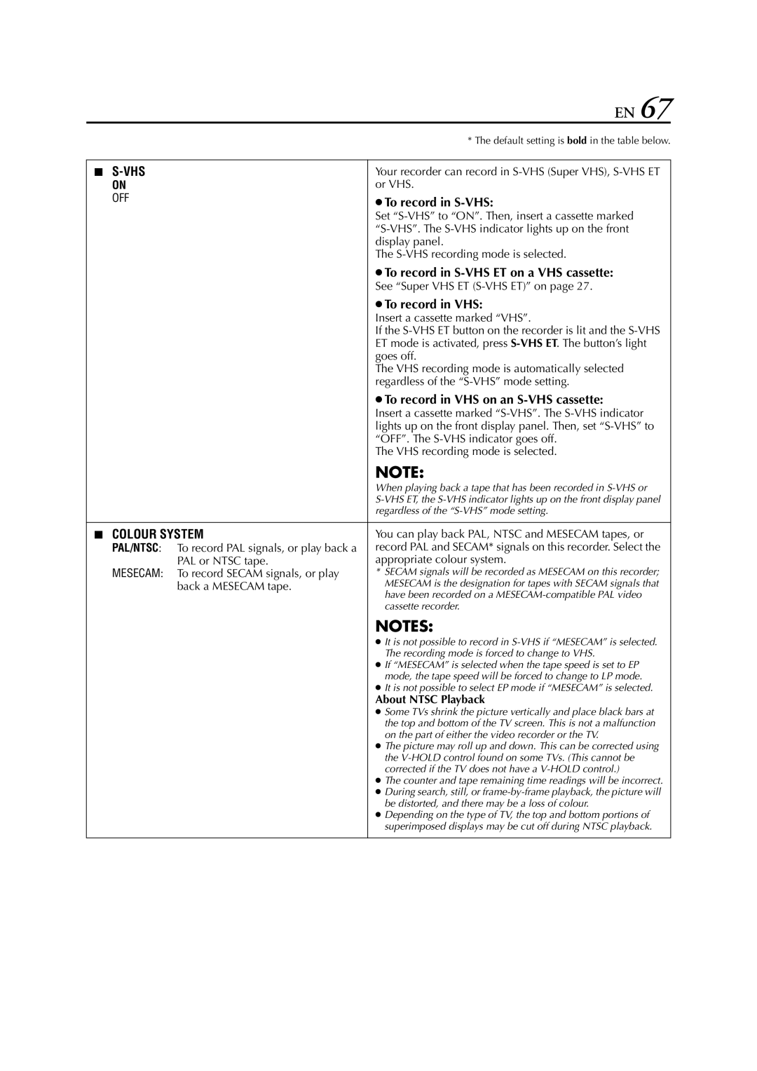 JVC HR-S8700EU specifications About Ntsc Playback 