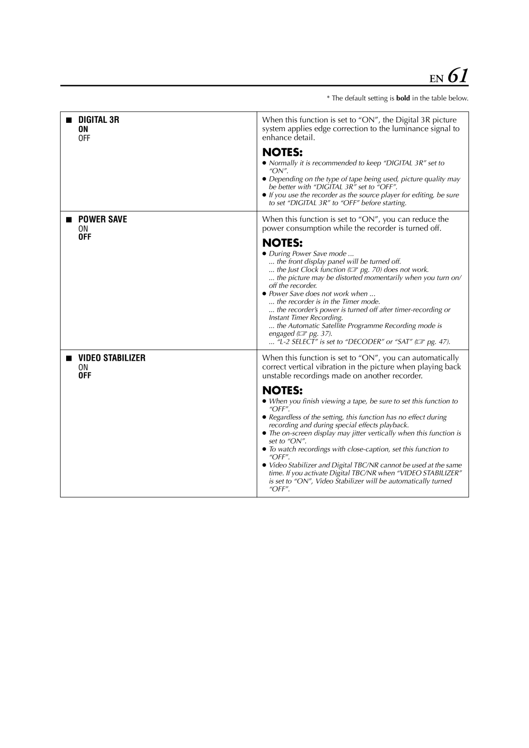 JVC HR-S8850EU specifications When this function is set to ON, the Digital 3R picture, Enhance detail 