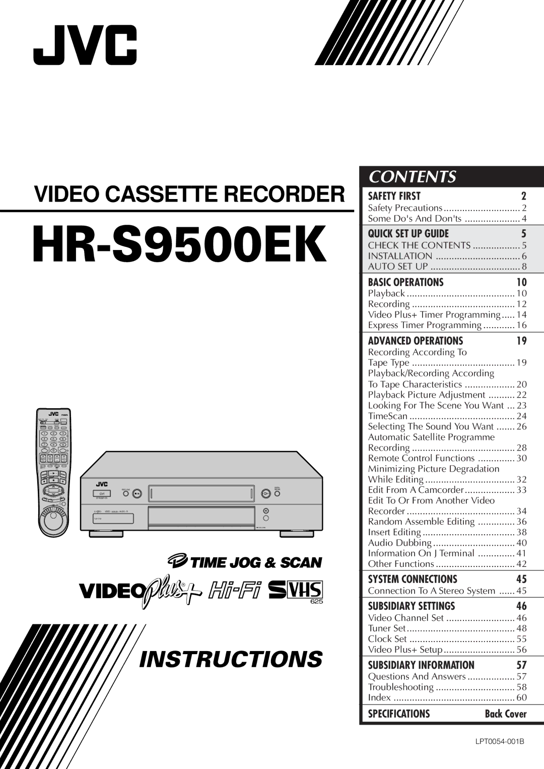 JVC HR-S9500EK setup guide 