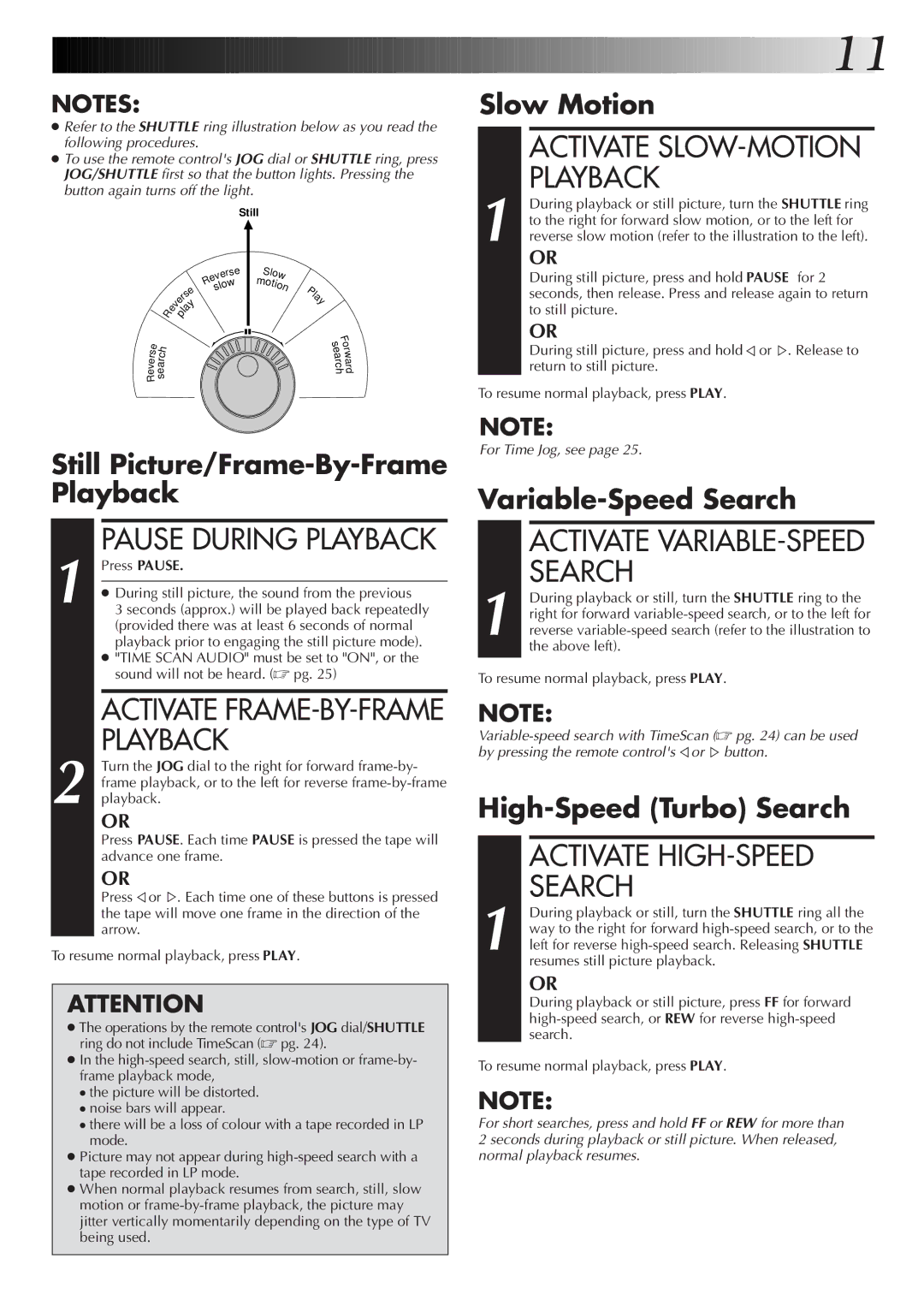 JVC HR-S9500EK setup guide Playback, Activate HIGH-SPEED Search 