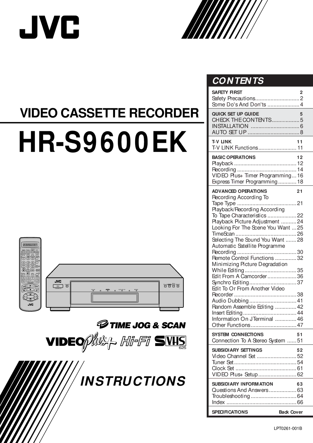 JVC HR-S9600EK setup guide 