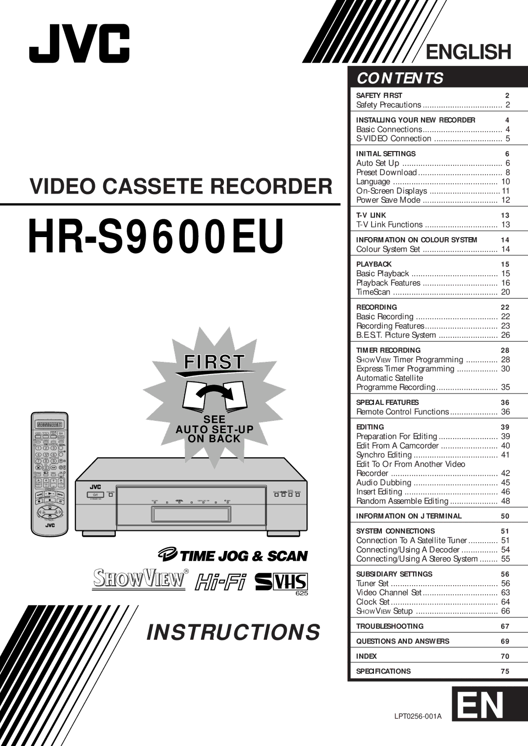 JVC HR-S9600EU specifications 