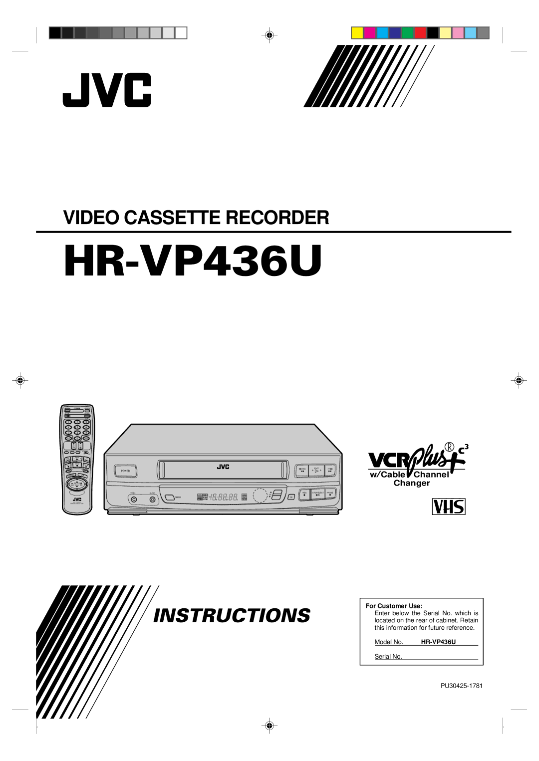 JVC HR-VP436U manual 