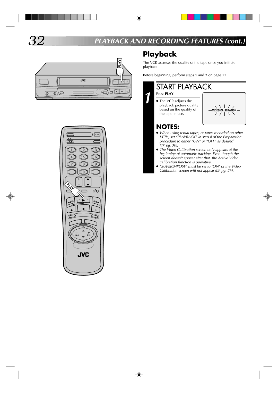 JVC HR-VP436U manual Playback, Tape in use 