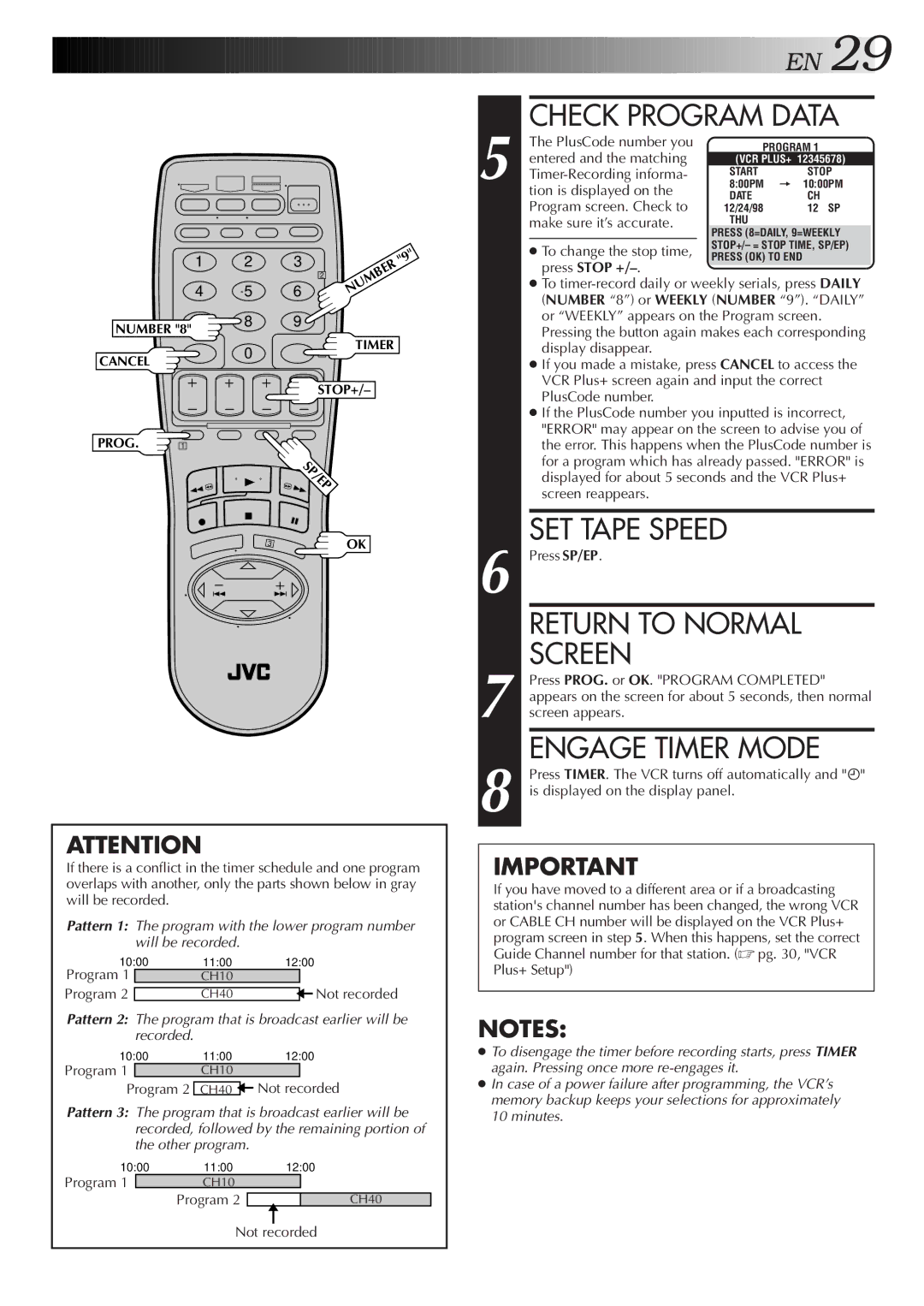 JVC HR-VP470U manual PlusCode number you, Entered and the matching, Timer-Recording informa, Tion is displayed on 