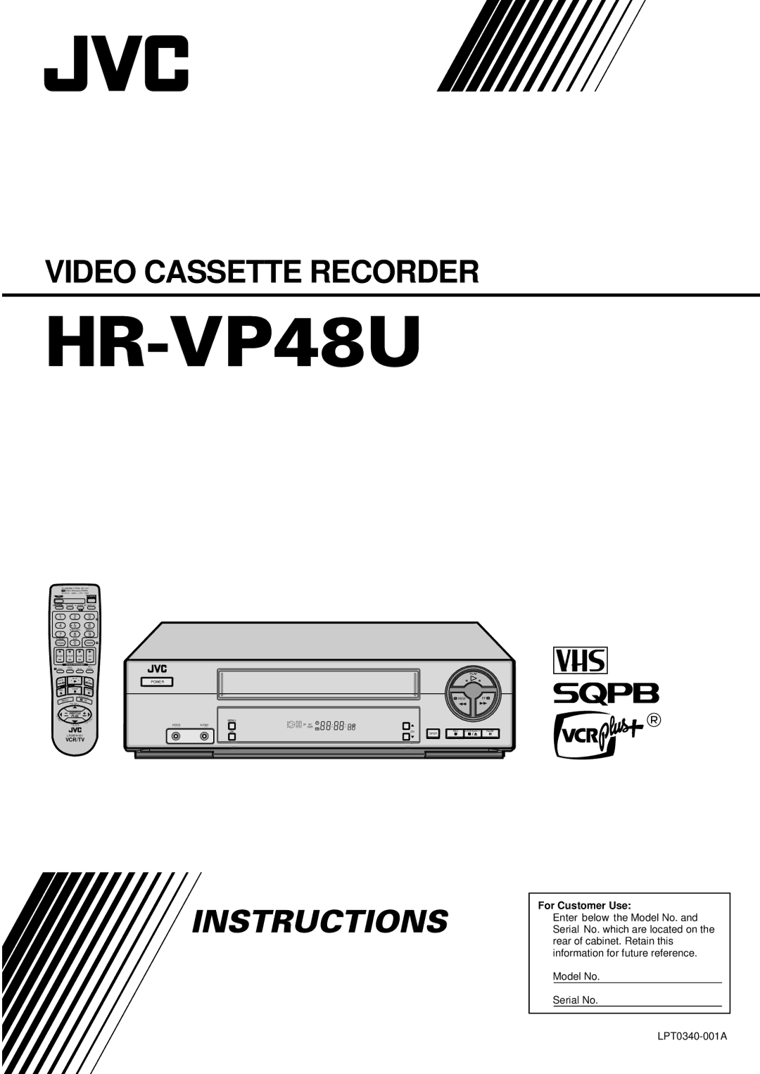 JVC HR-VP48U manual 