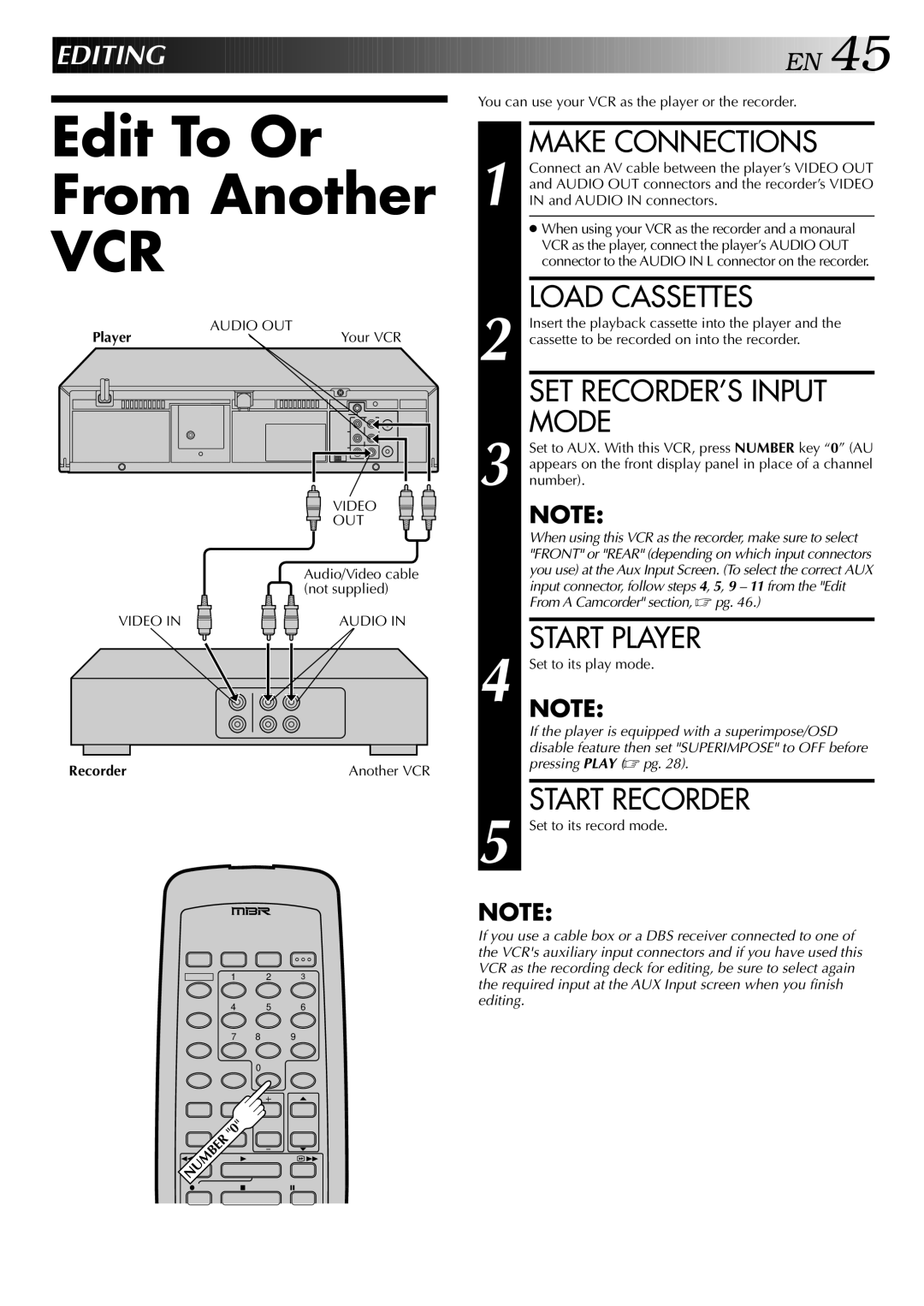 JVC HR-VP646U manual Edit To Or From Another 