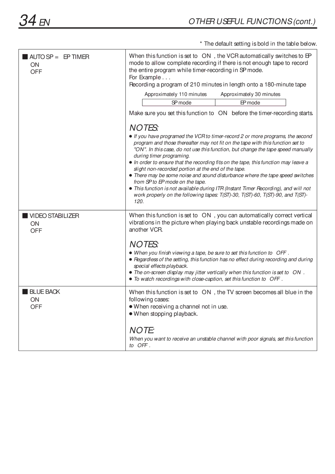 JVC HR-VP680U manual 34 EN, For Example 