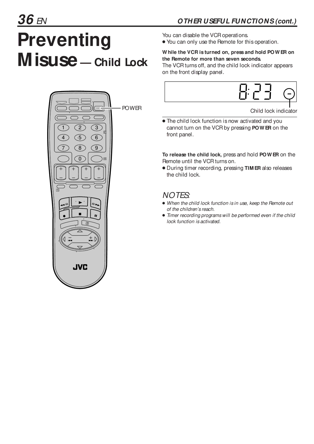 JVC HR-VP682U manual Preventing, 36 EN 