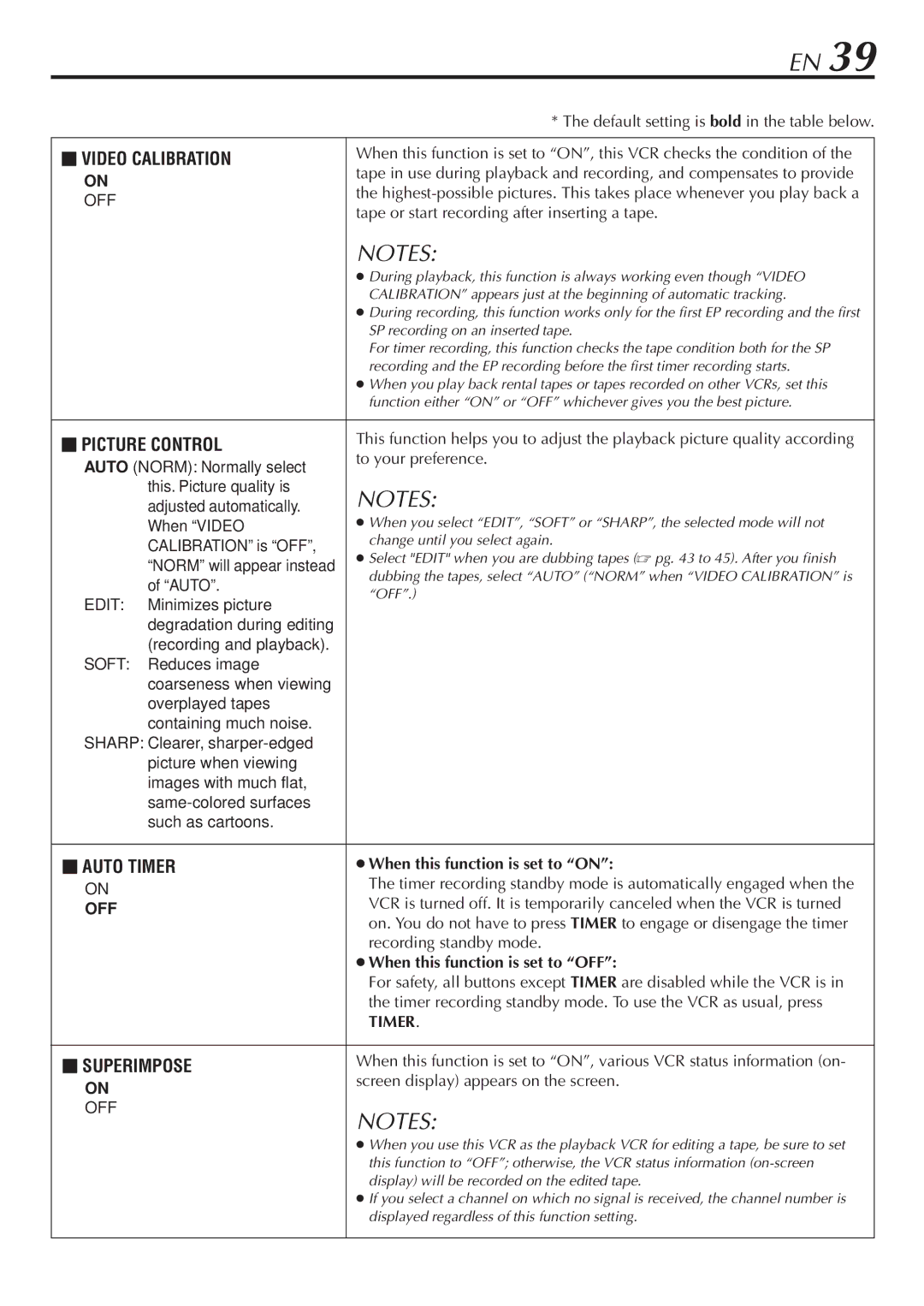 JVC HR-VP782U manual When this function is set to on, When this function is set to OFF 