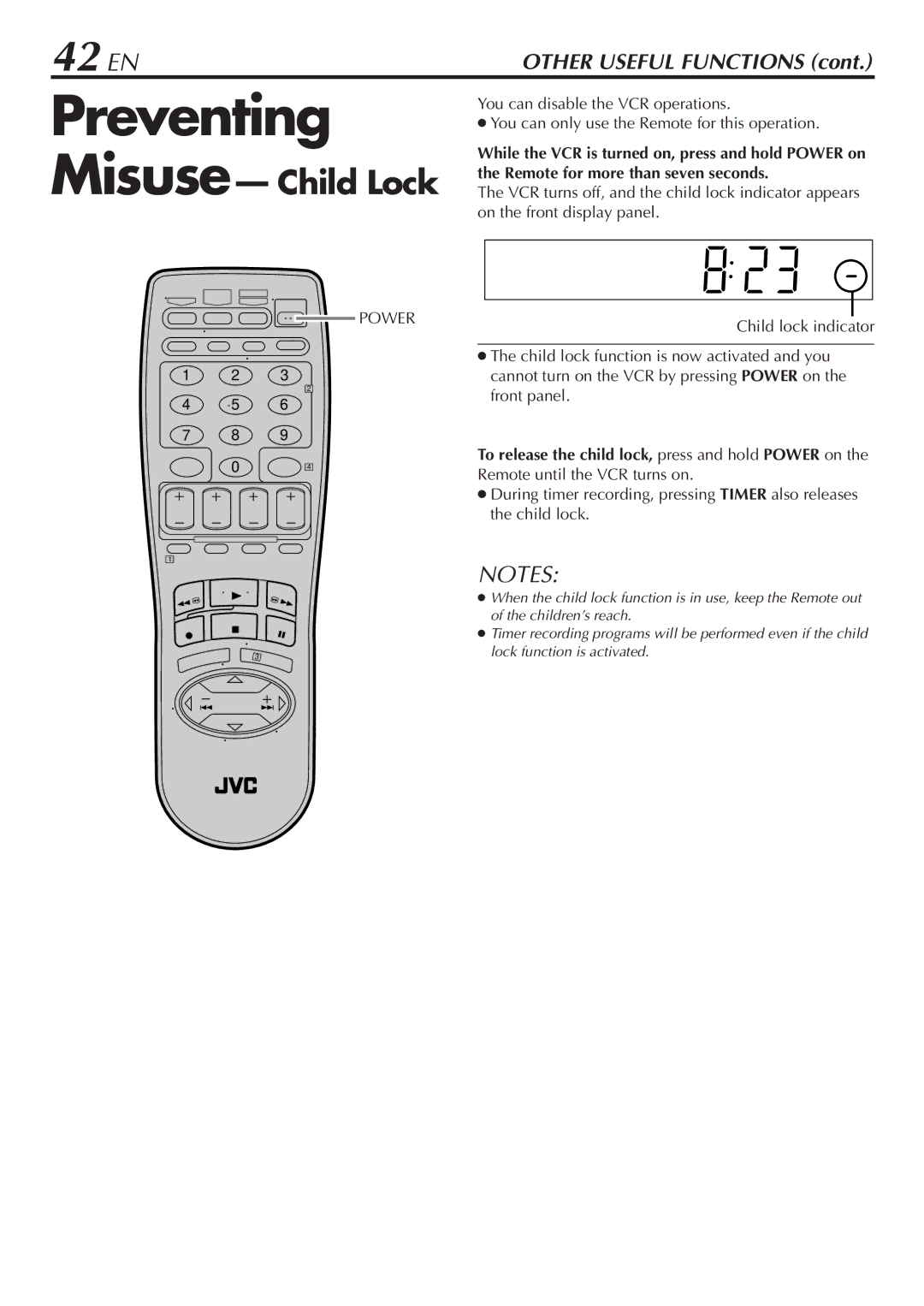 JVC HR-VP782U manual Preventing, 42 EN 