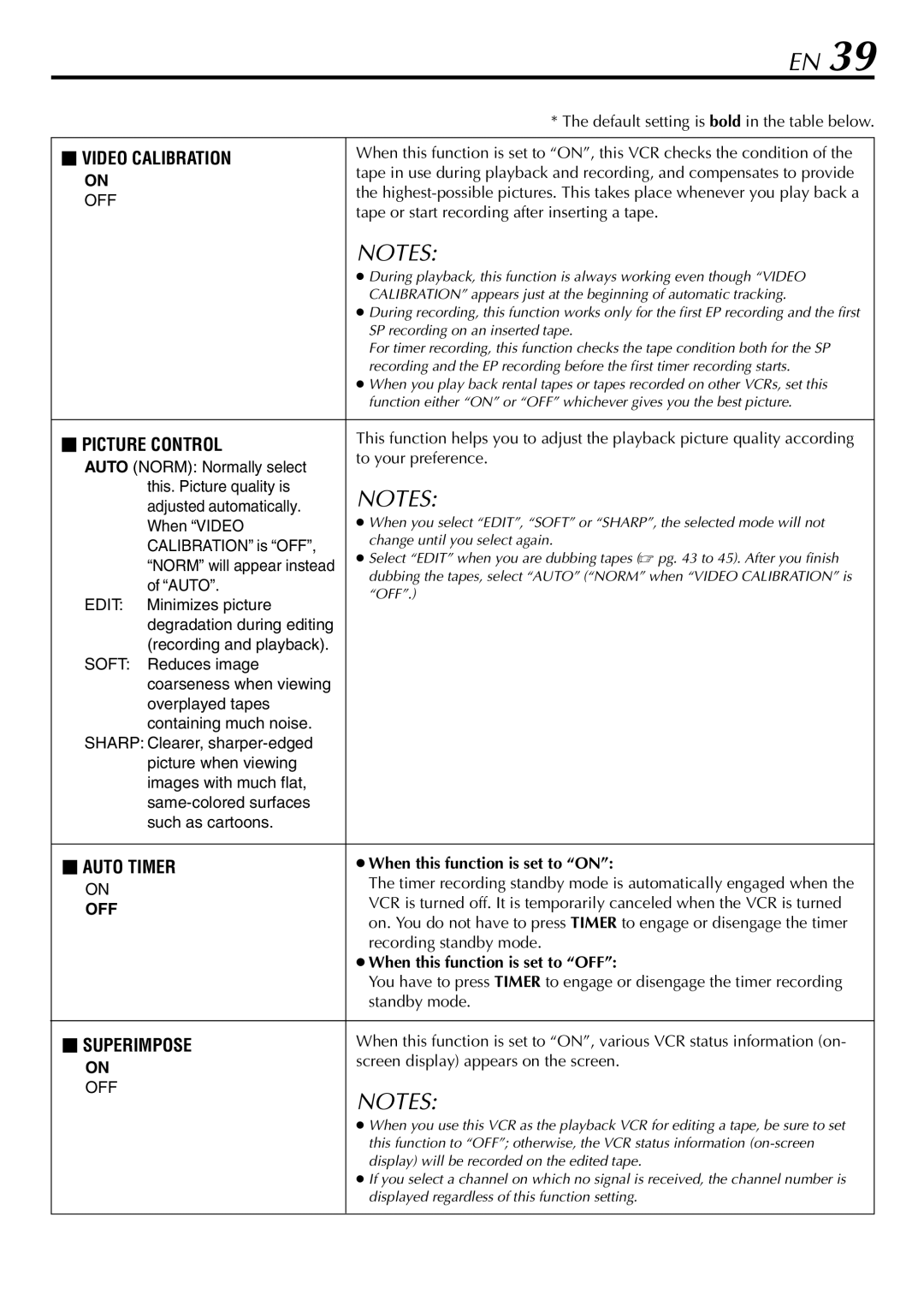 JVC HR-VP78U manual When this function is set to on, When this function is set to OFF 