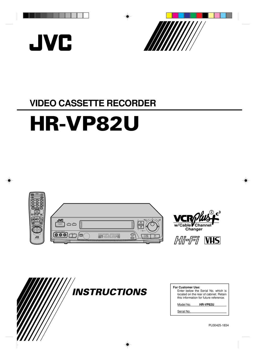 JVC HR-VP82U manual 