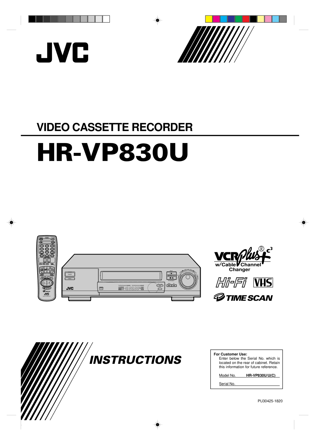 JVC HR-VP830U manual 