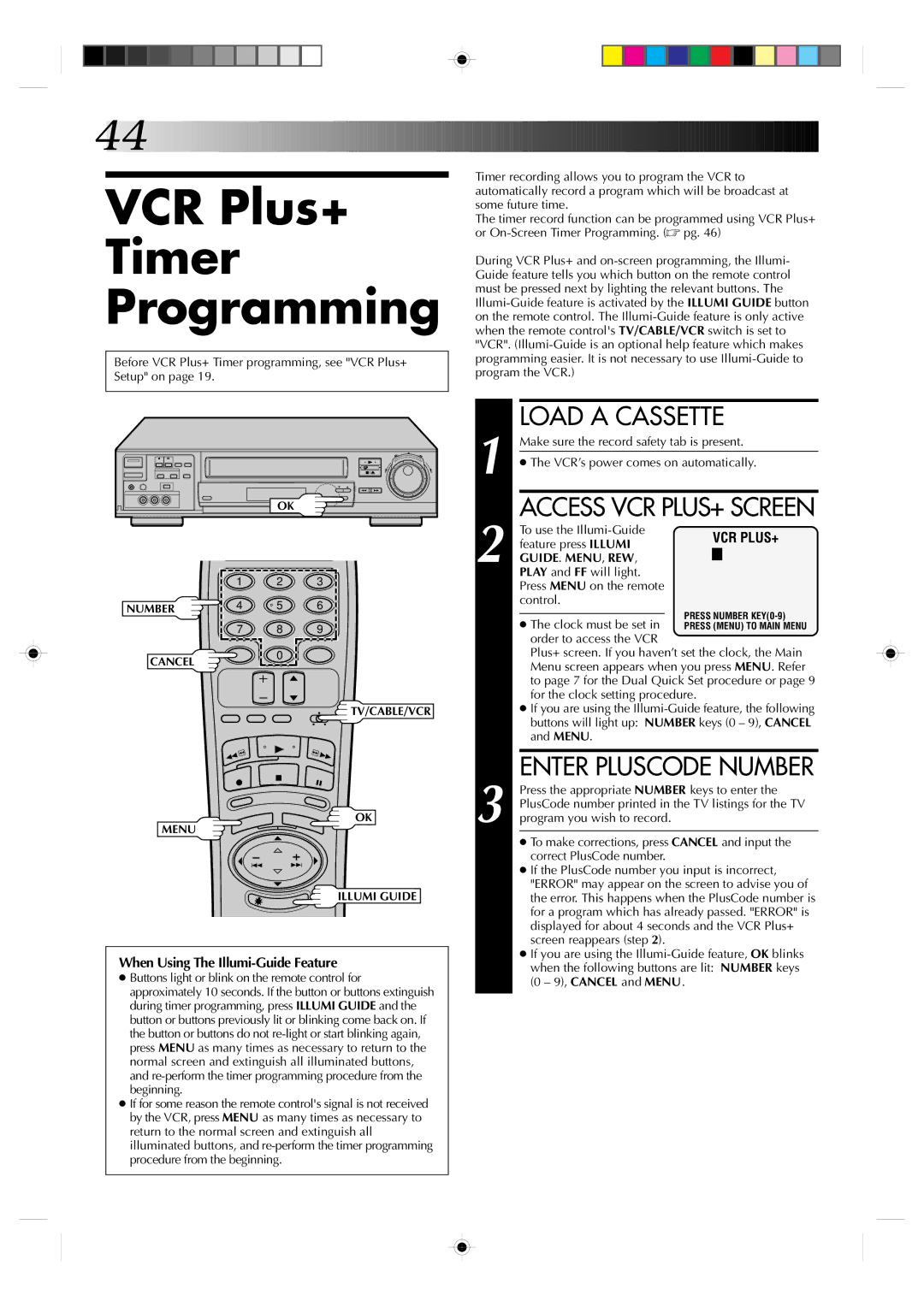 JVC HR-VP830U manual VCR Plus+ Timer Programming, Access VCR PLUS+ Screen, Enter Pluscode Number 