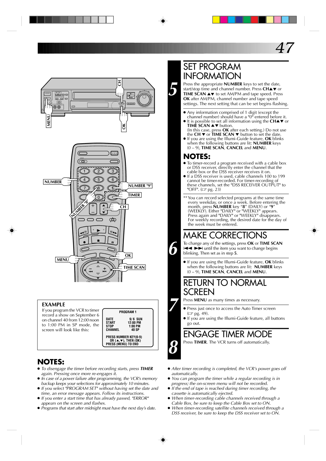 JVC HR-VP830U manual SET Program Information, If you program the VCR to timer, Record a show on September 