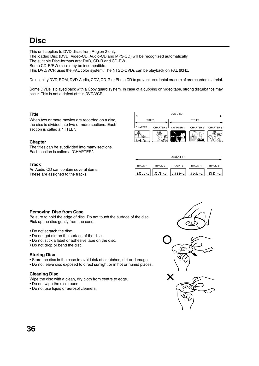 JVC HR-XV1EK manual Disc 