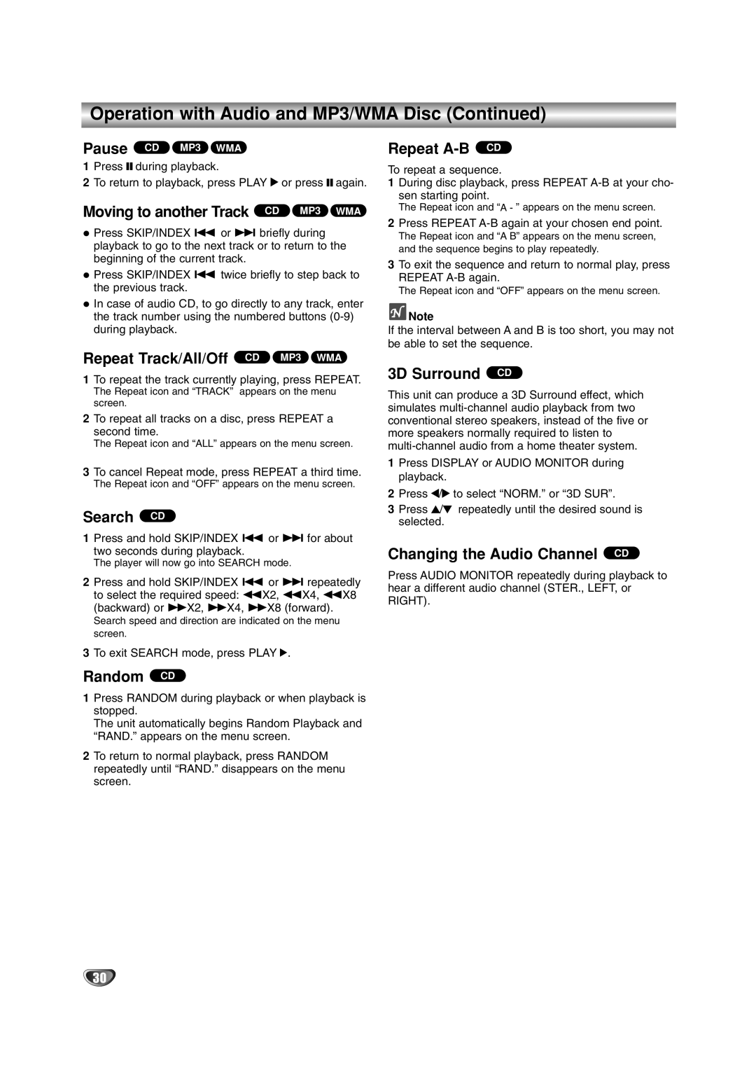 JVC HR-XV2E owner manual Operation with Audio and MP3/WMA Disc 