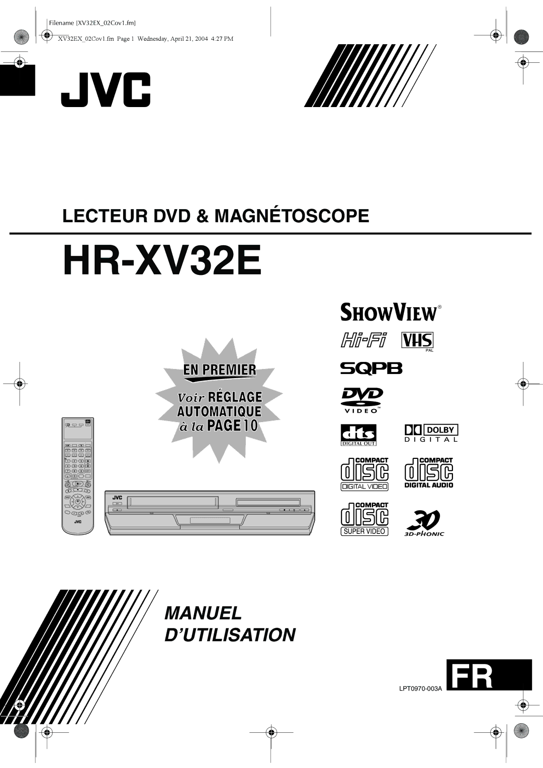 JVC HR-XV32E manuel dutilisation 