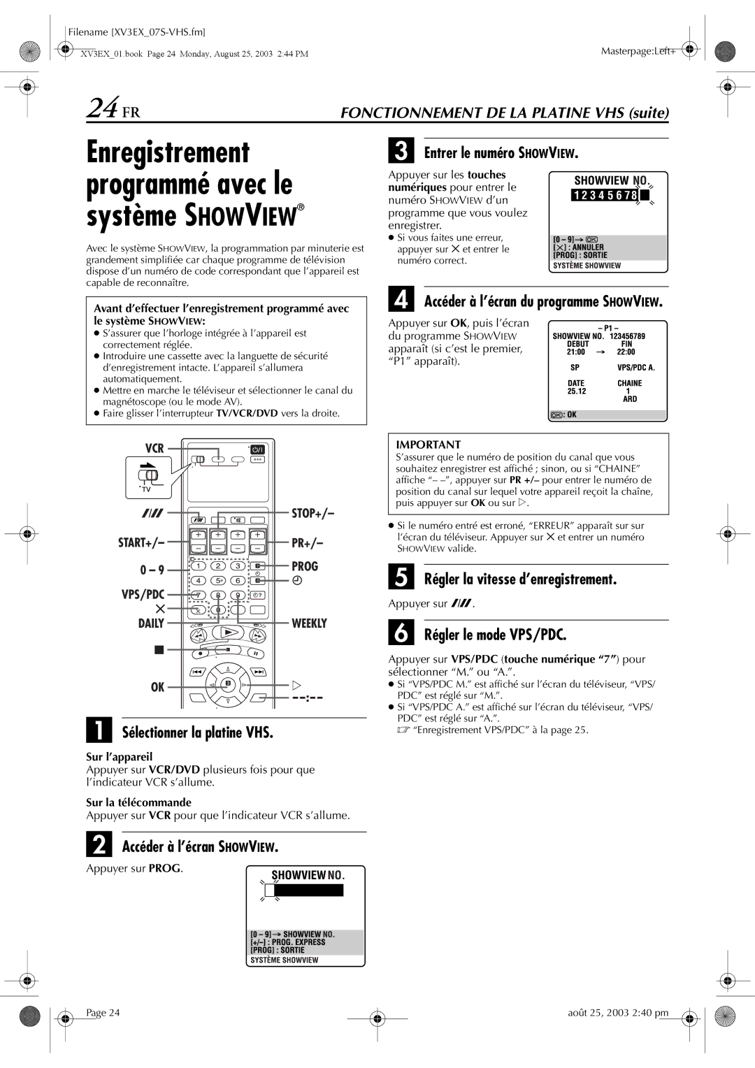 JVC HR-XV32E manuel dutilisation 24 FR 