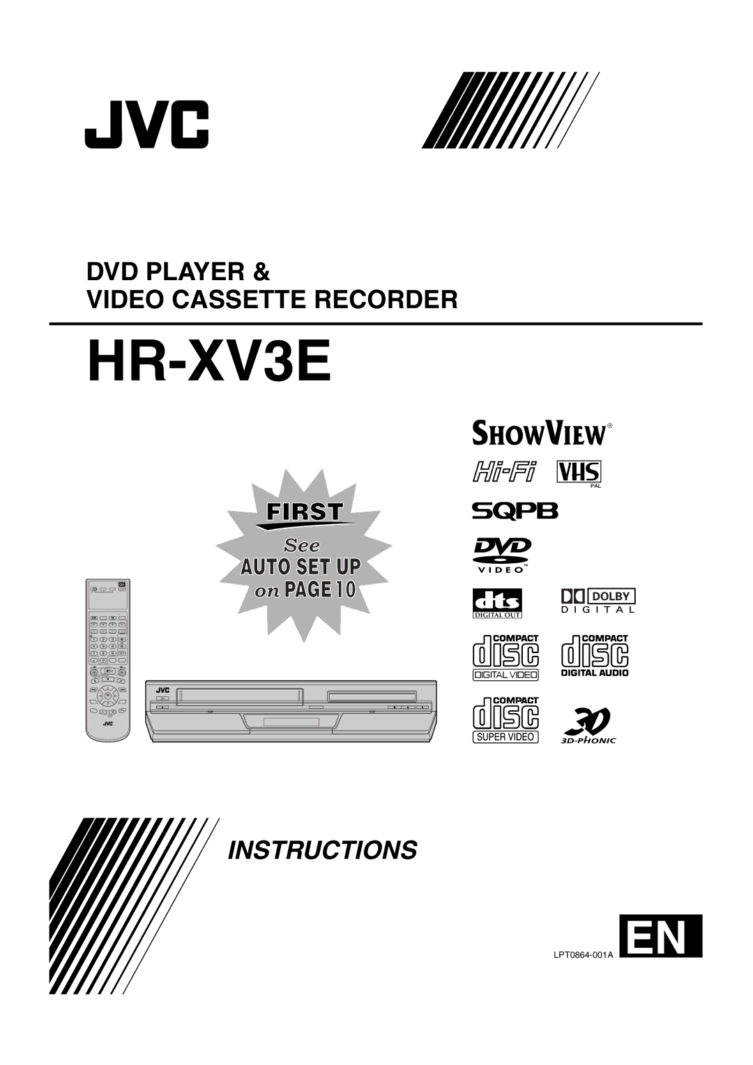 JVC HR-XV3E manual 