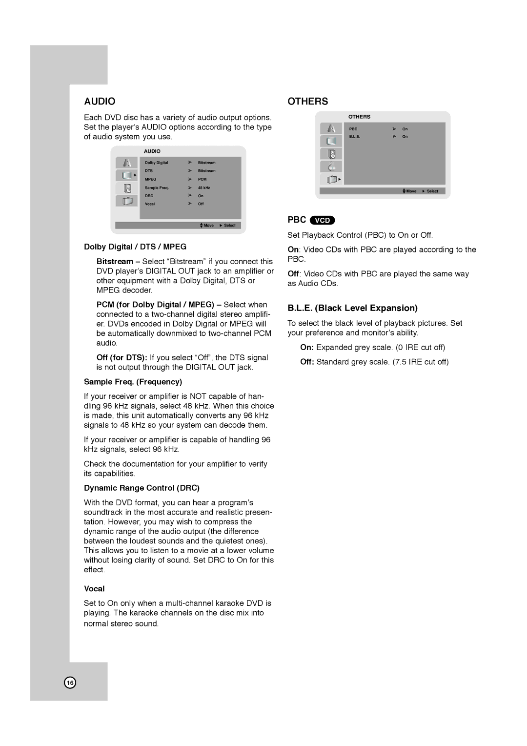 JVC HR-XVC11B E. Black Level Expansion, Dolby Digital / DTS / Mpeg, Sample Freq. Frequency, Dynamic Range Control DRC 