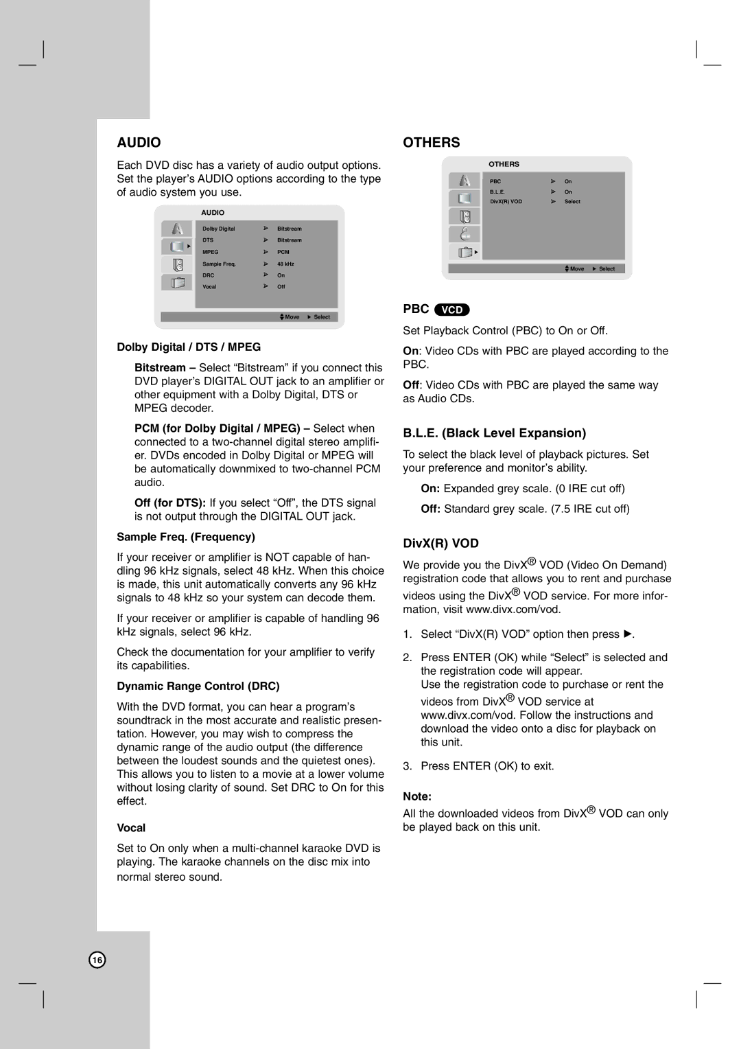 JVC hr-xvc15bu, HR-XVC14BU manual E. Black Level Expansion, DivXR VOD 