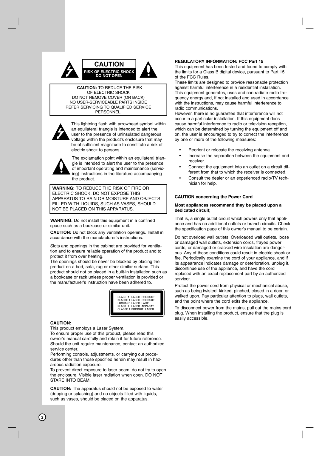 JVC hr-xvc15bu, HR-XVC14BU manual Regulatory Information FCC Part 