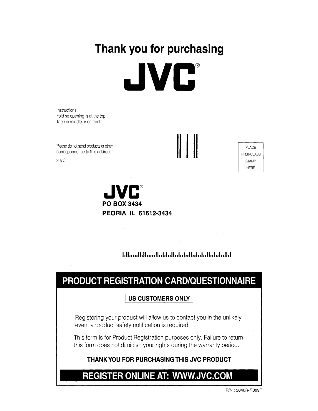 JVC HR-XVC19SUS, HR-XVC18BUS manual 