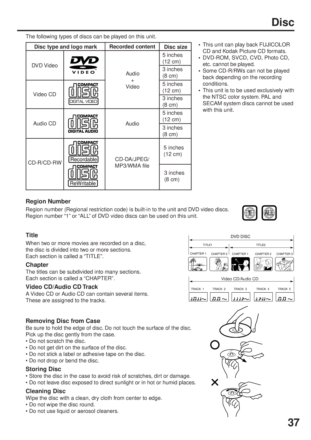 JVC HR-XVC25U manual Disc 