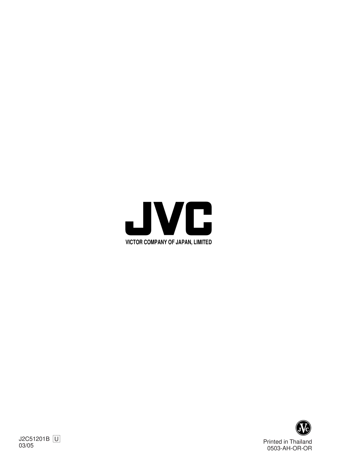 JVC HR-XVC25U manual J2C51201B U 03/05 