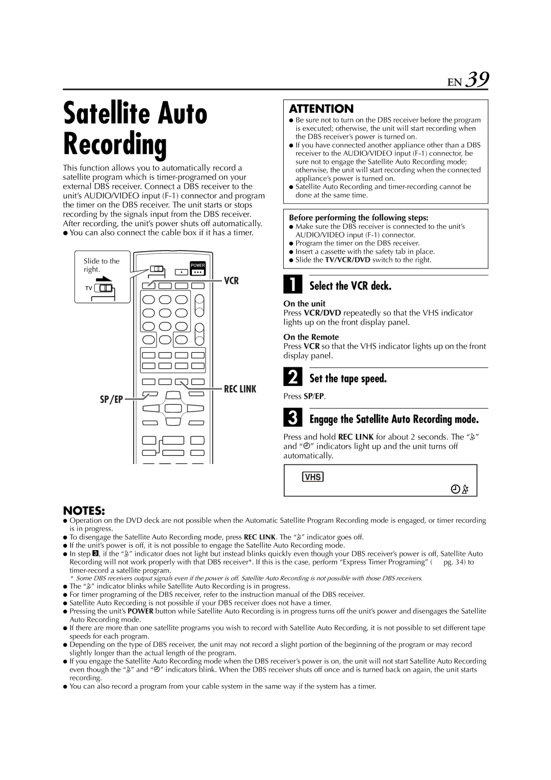 JVC HR-XVC29SU manual Satellite Auto Recording, You can also connect the cable box if it has a timer 