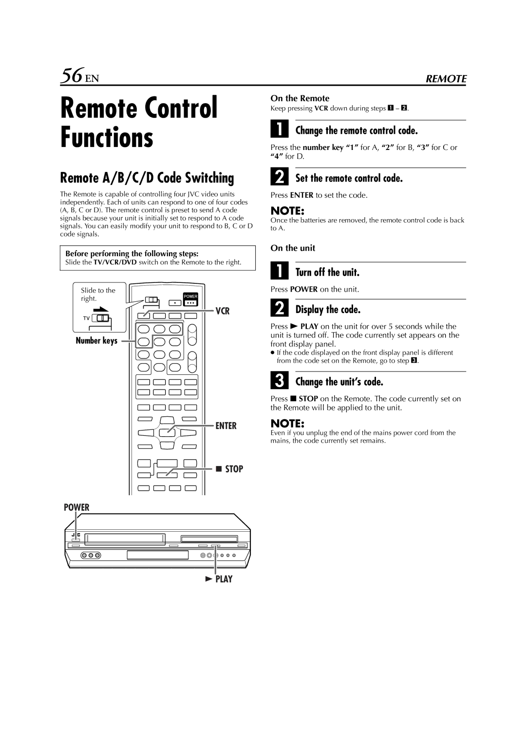 JVC HR-XVC29SU manual 56 EN 