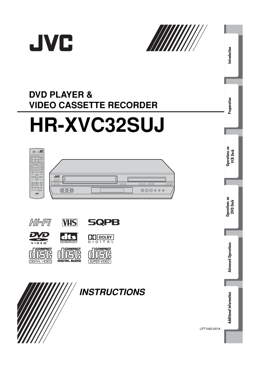 JVC HR-XVC32SUJ manual Introduction Preparation, Advanced Operations Additional Information 