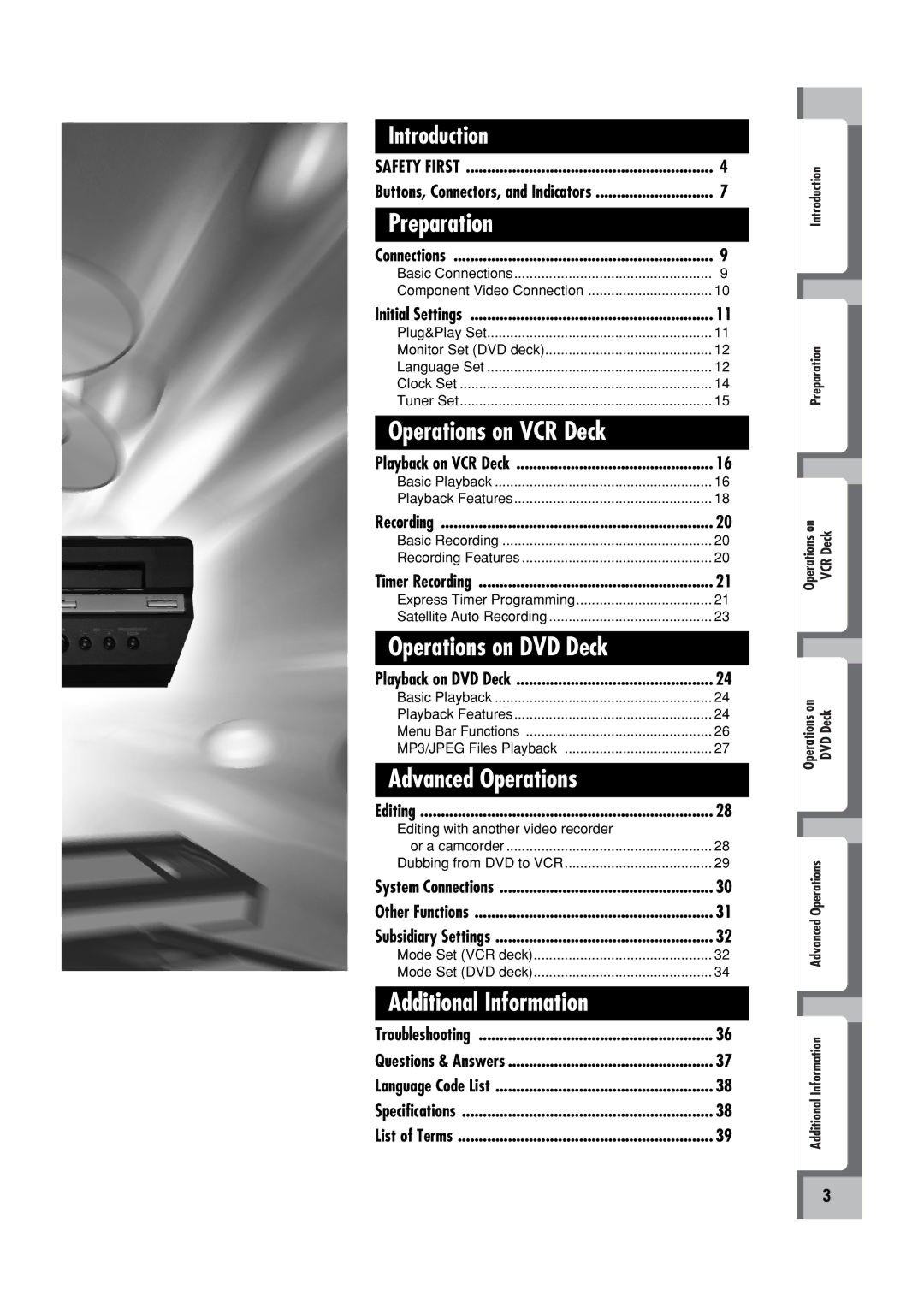 JVC HR-XVC32SUJ manual Safety First 