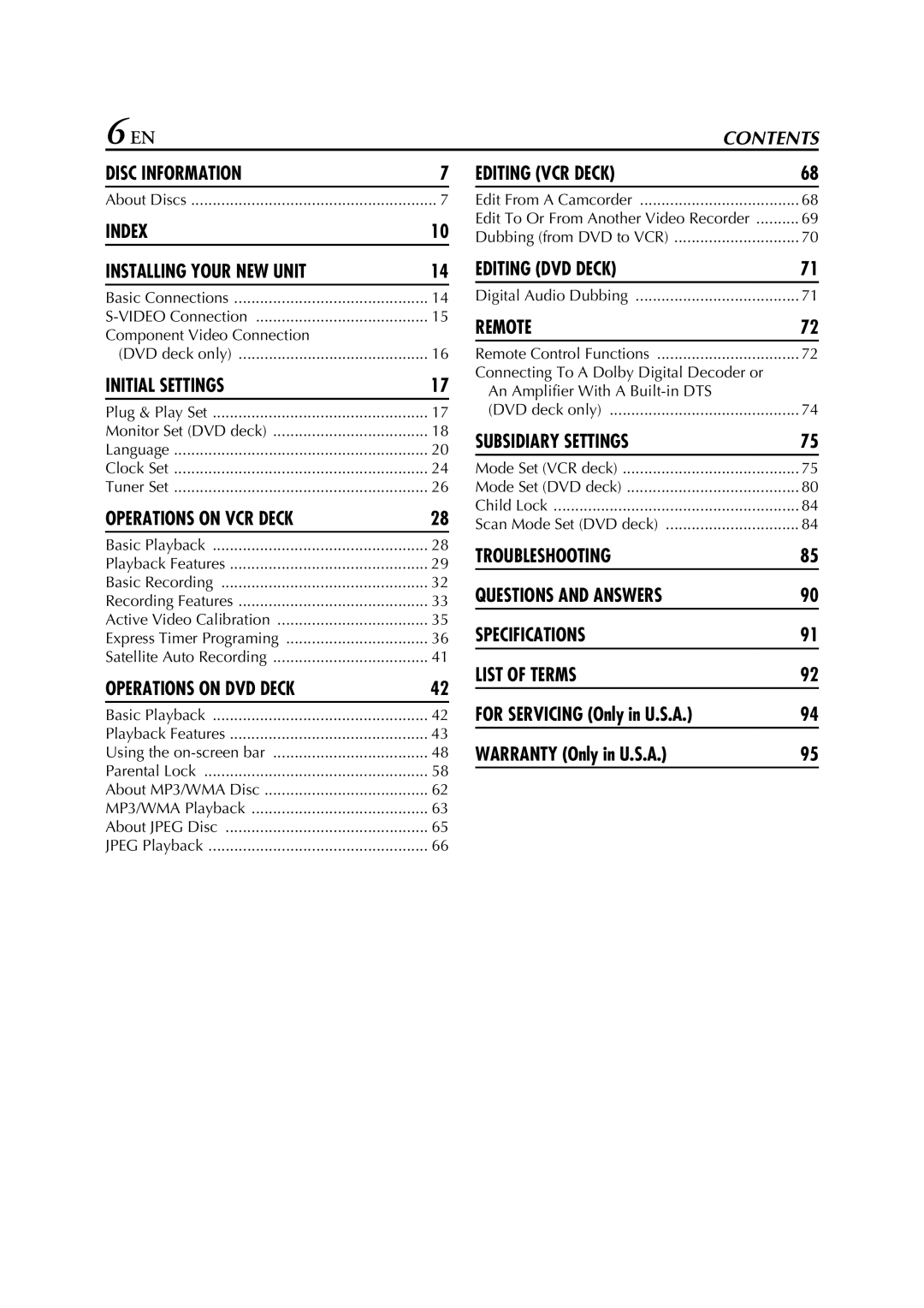 JVC HR-XVC33U manual About Discs, Basic Connections Video Connection 