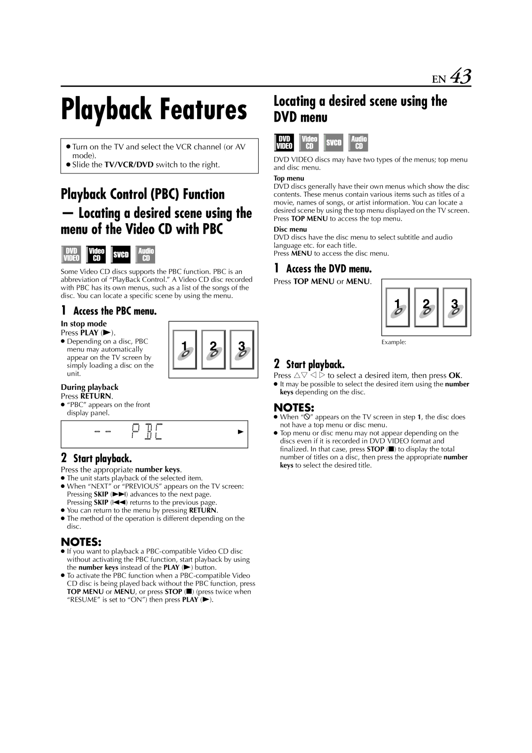 JVC HR-XVC33U manual Playback Features 