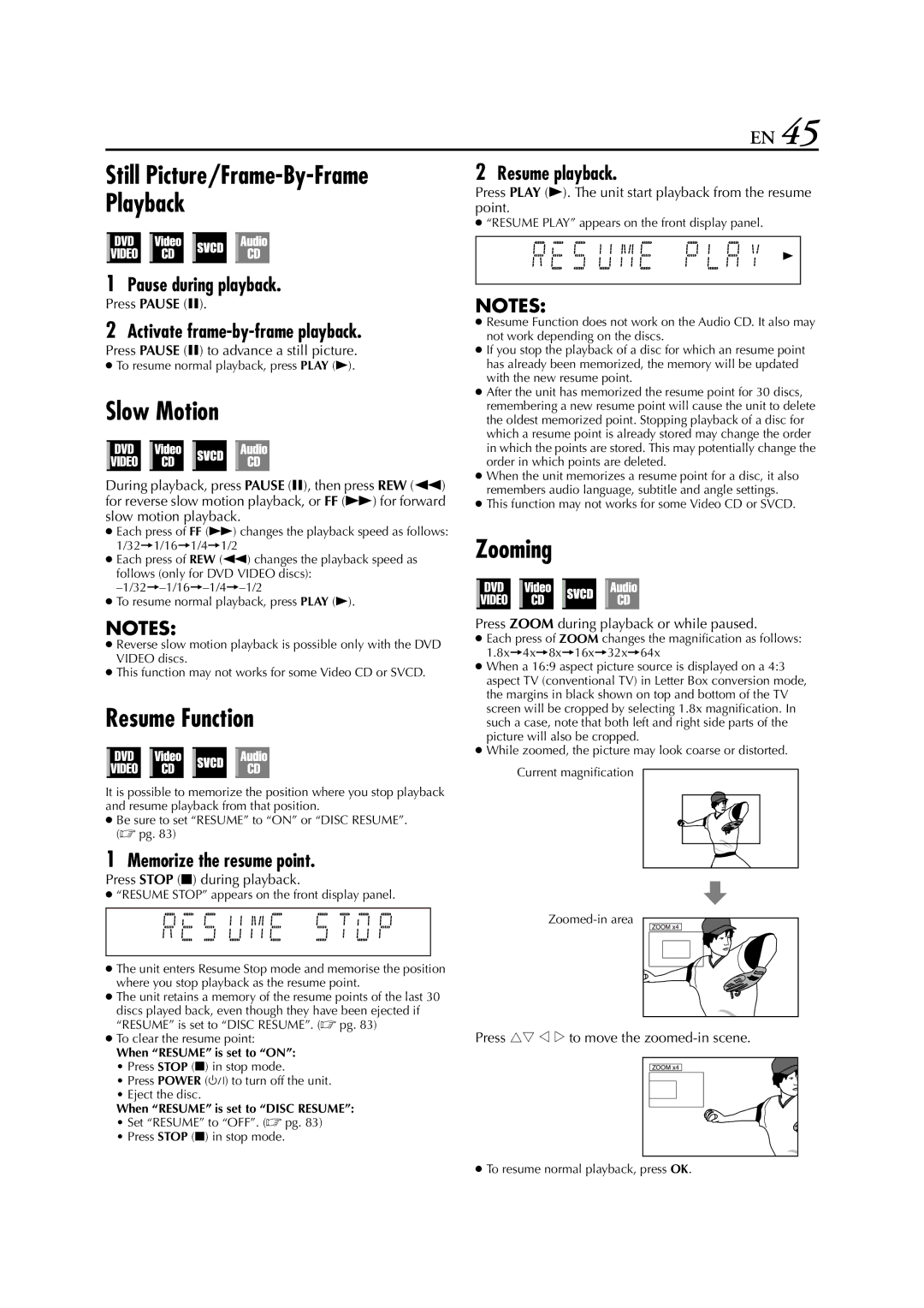 JVC HR-XVC33U manual Slow Motion 