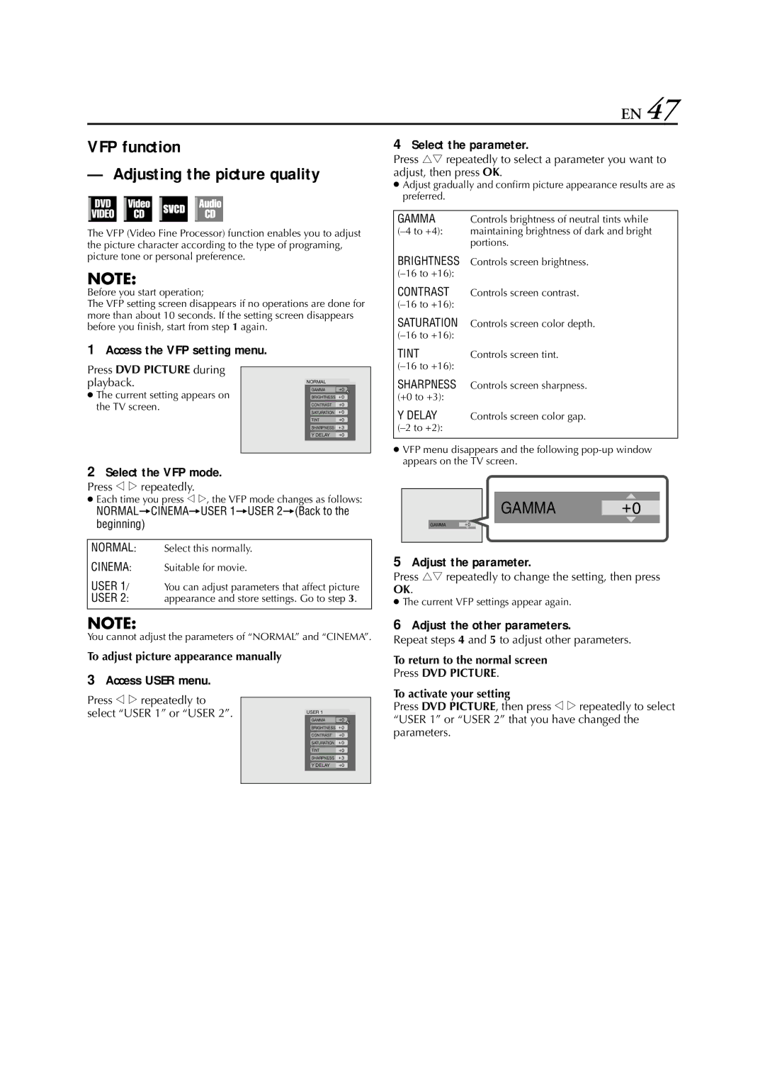 JVC HR-XVC33U manual Maintaining brightness of dark and bright 