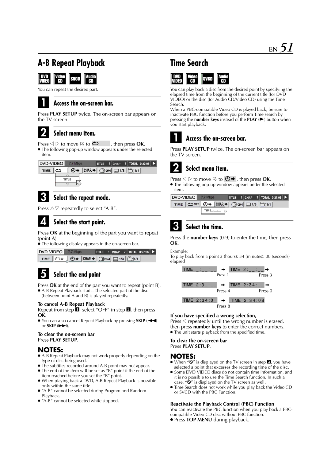 JVC HR-XVC33U manual Repeat from step A, select OFF in step C, then press 