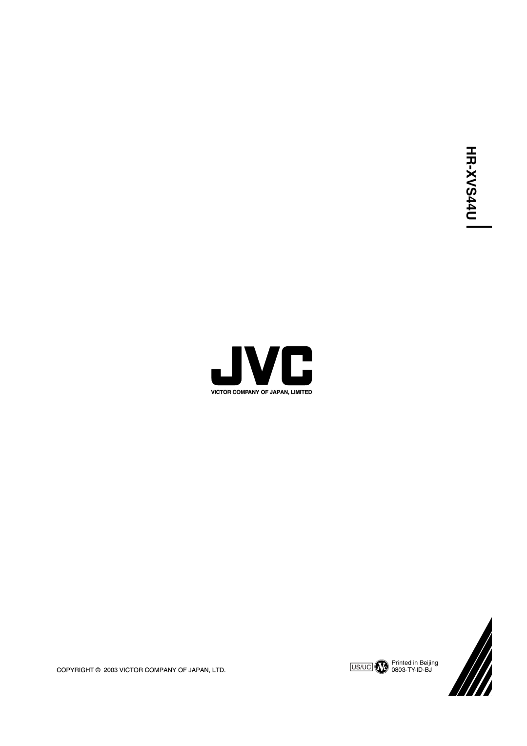 JVC HR-XVC33U manual HR-XVS44U 