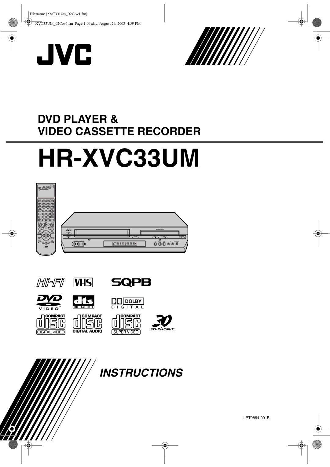 JVC HR-XVC33UM manual 