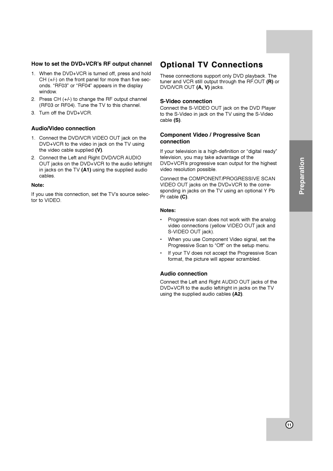 JVC HR-XVC40B, HR-XVC41S manual Optional TV Connections 