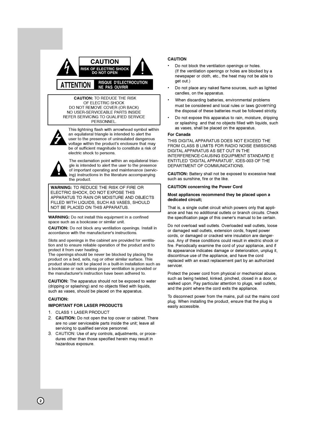 JVC HR-XVC41S, HR-XVC40B manual NE PAS Ouvrir 