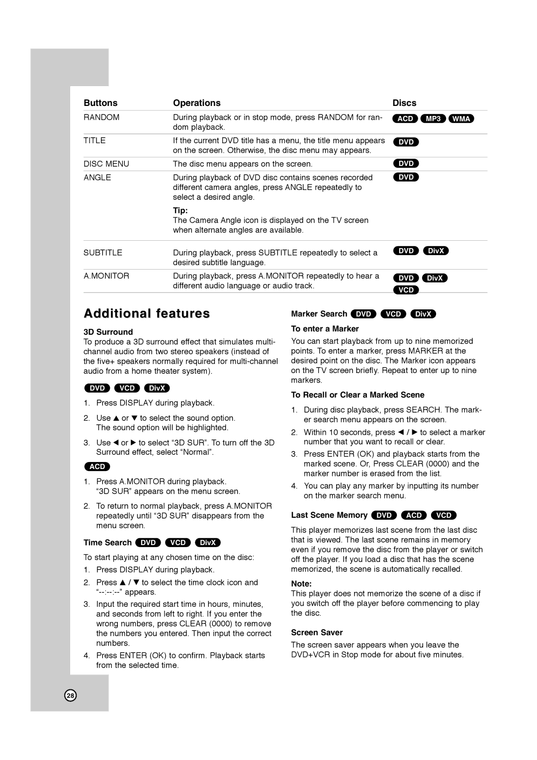 JVC HR-XVC41S, HR-XVC40B manual Additional features 