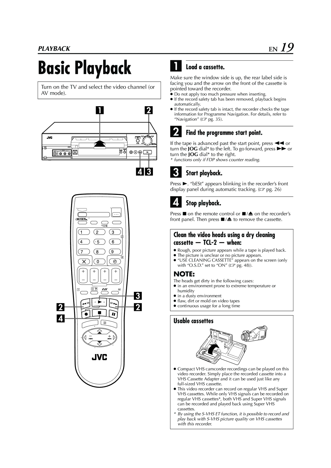 JVC HRS6960E specifications Basic Playback 