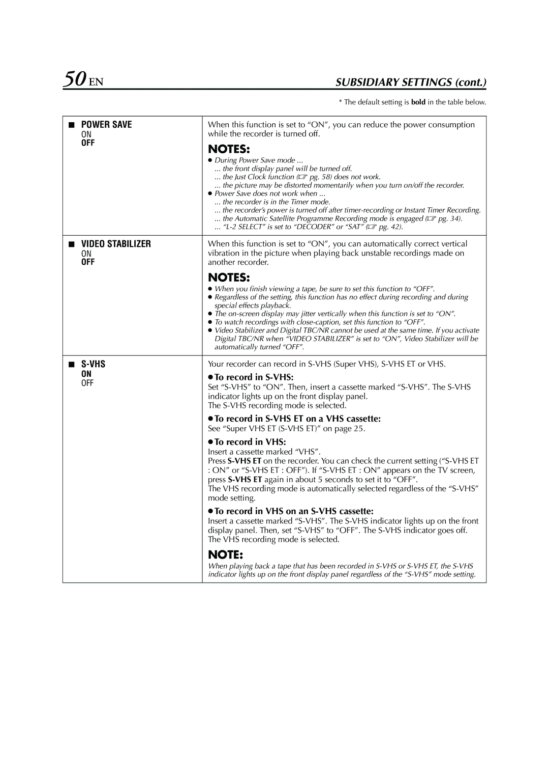 JVC HRS6960E specifications 50 EN 